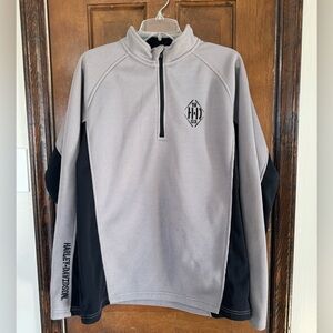 Harley-Davidson® Men's Textured Fleece 1/4-Zip Raglan
Pullover, Gray/ large
